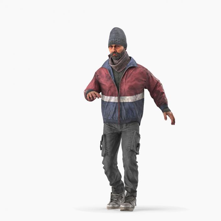 Homeless Man Rigged 3D model