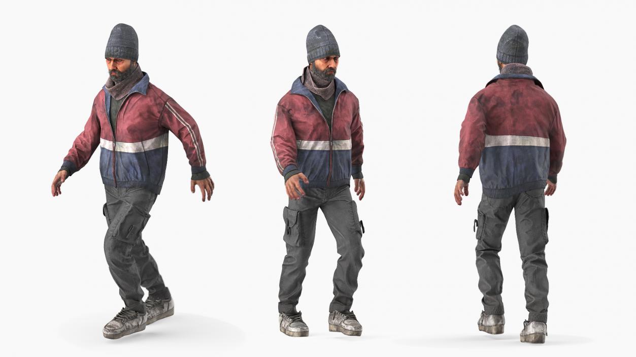 Homeless Man Rigged 3D model