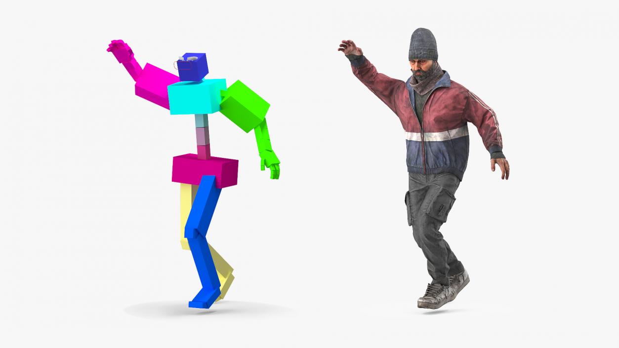 Homeless Man Rigged 3D model