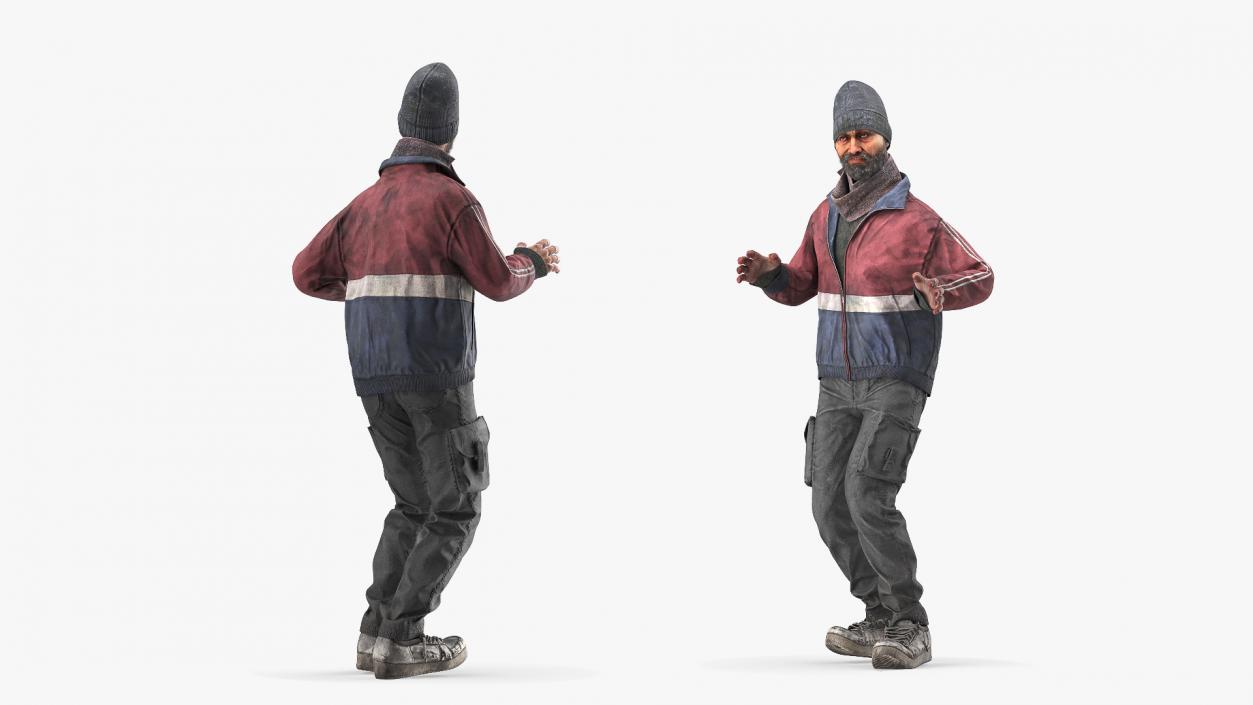 Homeless Man Rigged 3D model