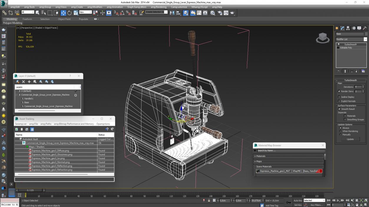 3D Commercial Single Group Lever Espresso Machine