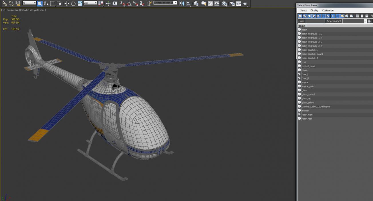 3D Training Helicopter Guimbal Cabri G2