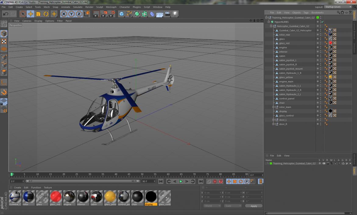 3D Training Helicopter Guimbal Cabri G2