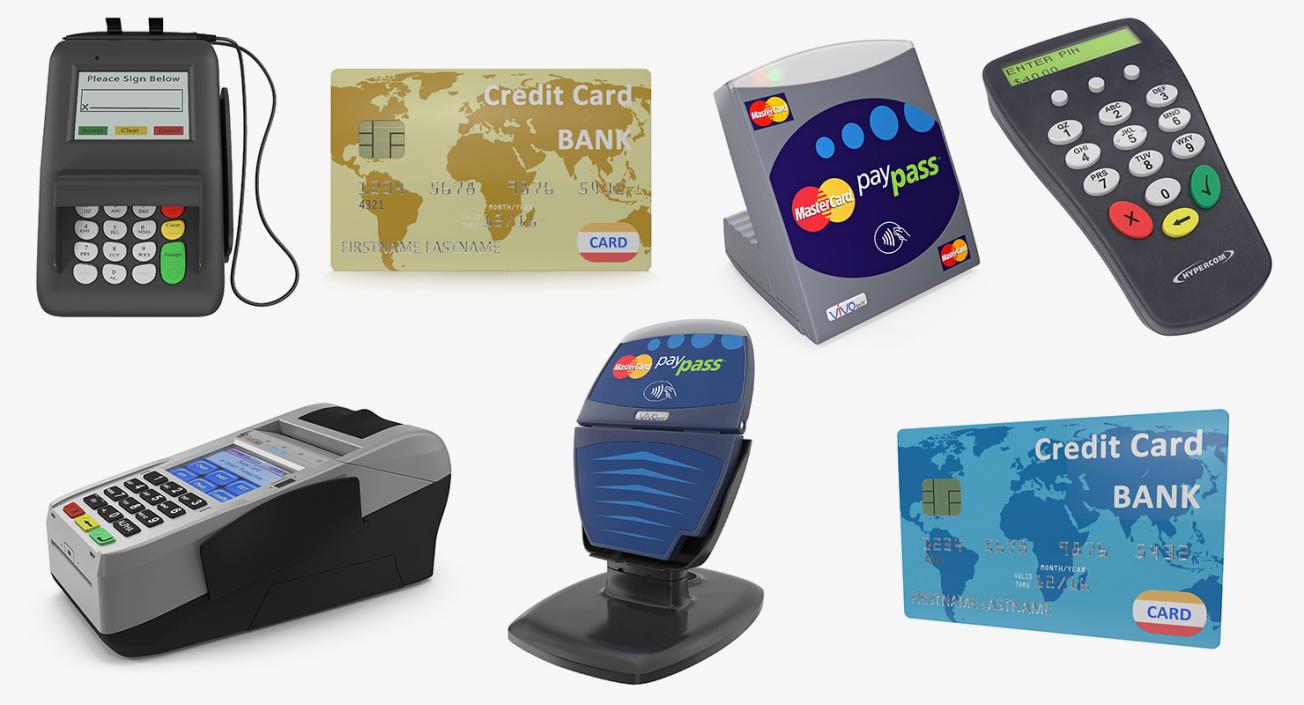 Credit Cards and Terminals Collection 3D