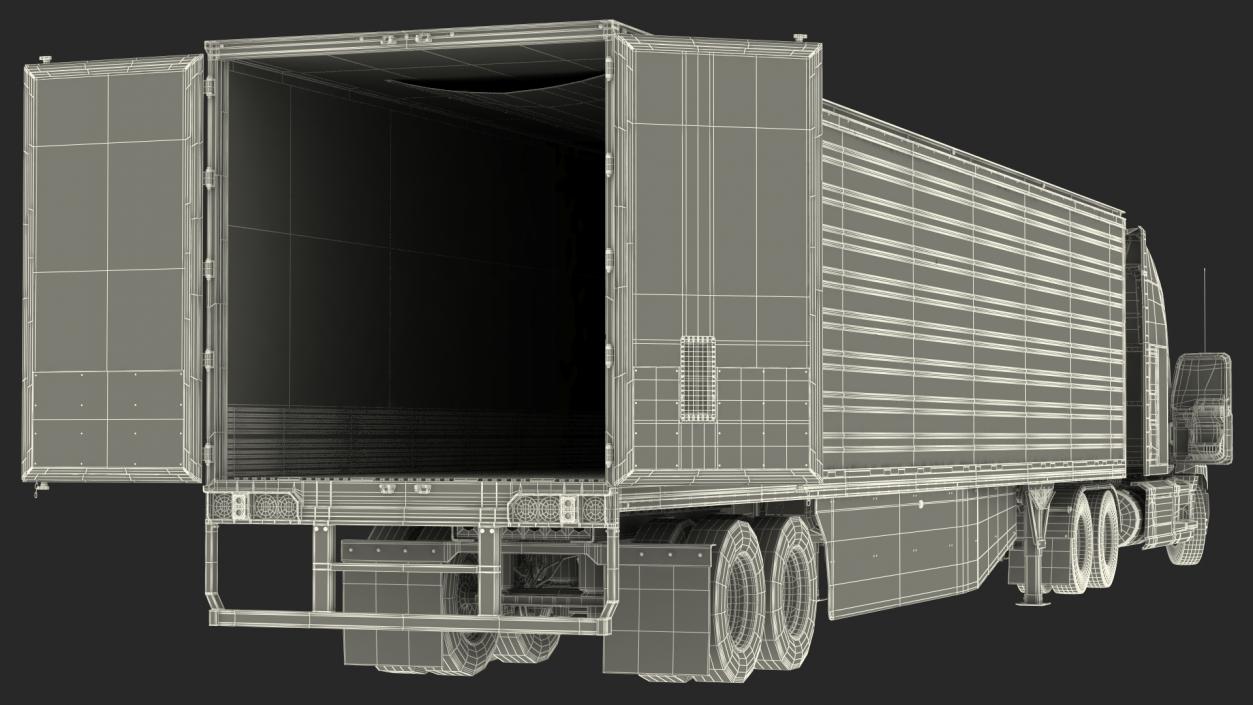 3D Mack Anthem Truck with Vanguard Reefer Trailer Rigged model