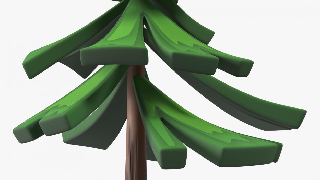 Crooked Fur Tree Cartoon Handpaint Texture 3D