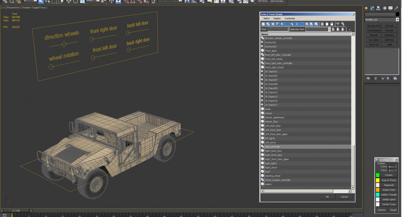 HMMWV M998 Desert Rigged 3D model