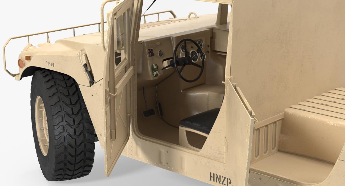 HMMWV M998 Desert Rigged 3D model