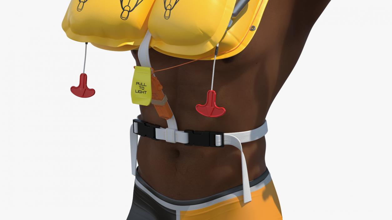 3D model Man with Life Jacket