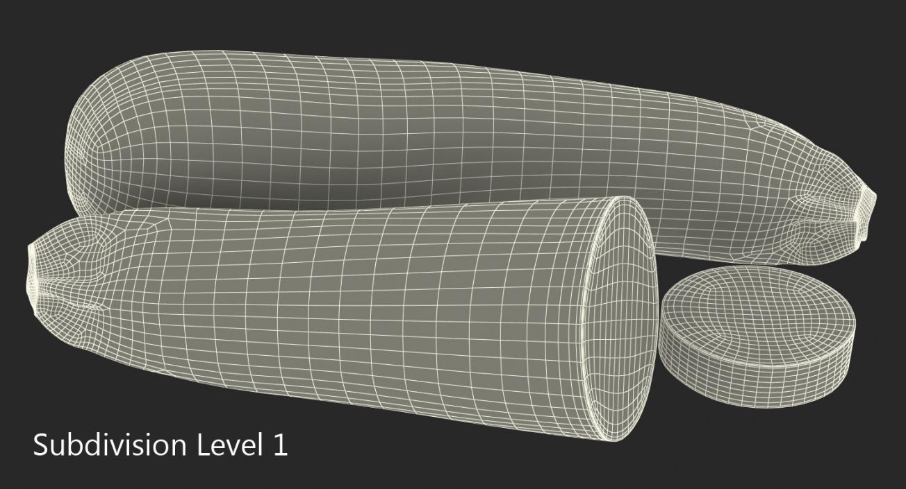 3D Summer Squash Gray Zucchini Collection model