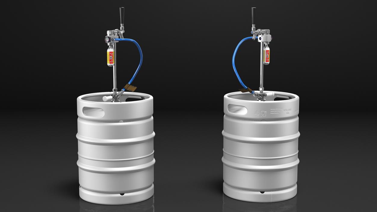 Beer Keg 50L with Leland CO2 Picnic Tap 3D model