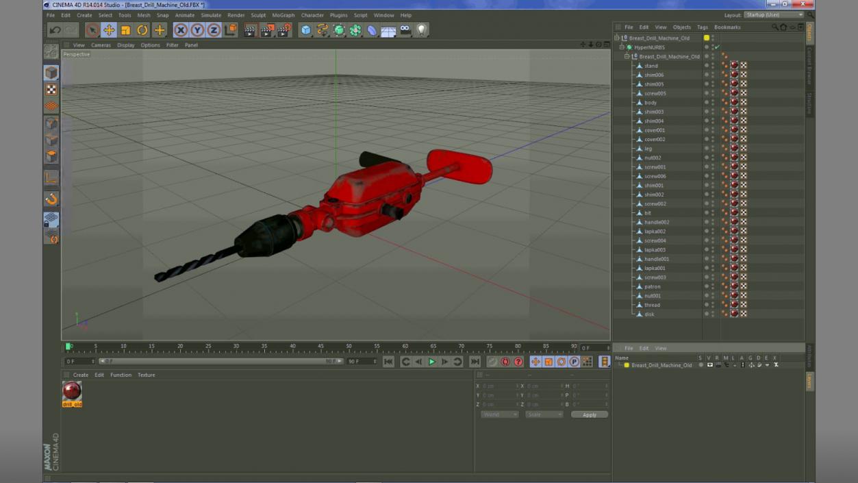 Breast Drill Machine Old 3D model