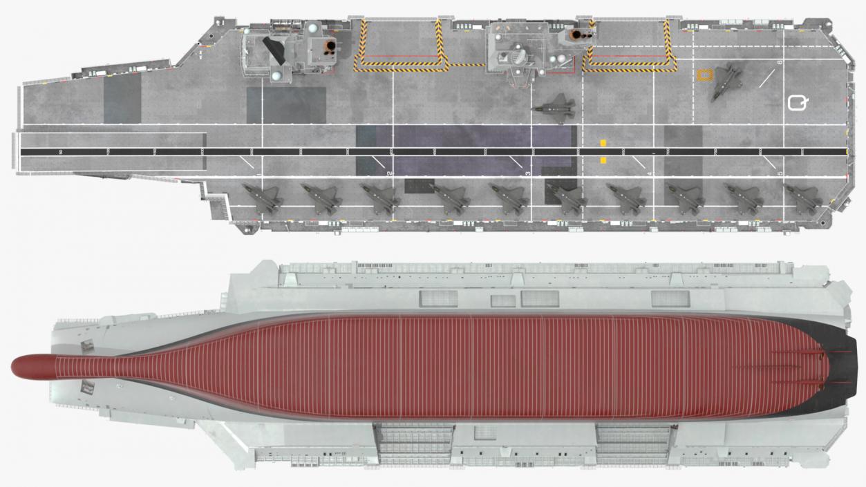 3D model HMS Queen Elizabeth with F35 planes