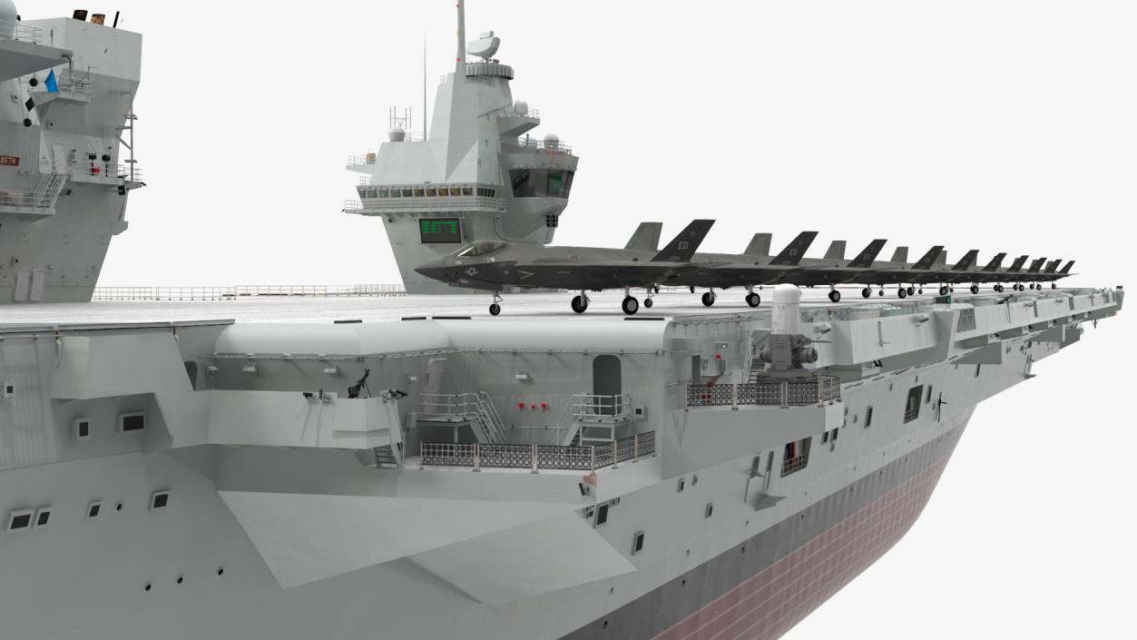 3D model HMS Queen Elizabeth with F35 planes