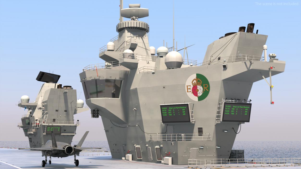 3D model HMS Queen Elizabeth with F35 planes