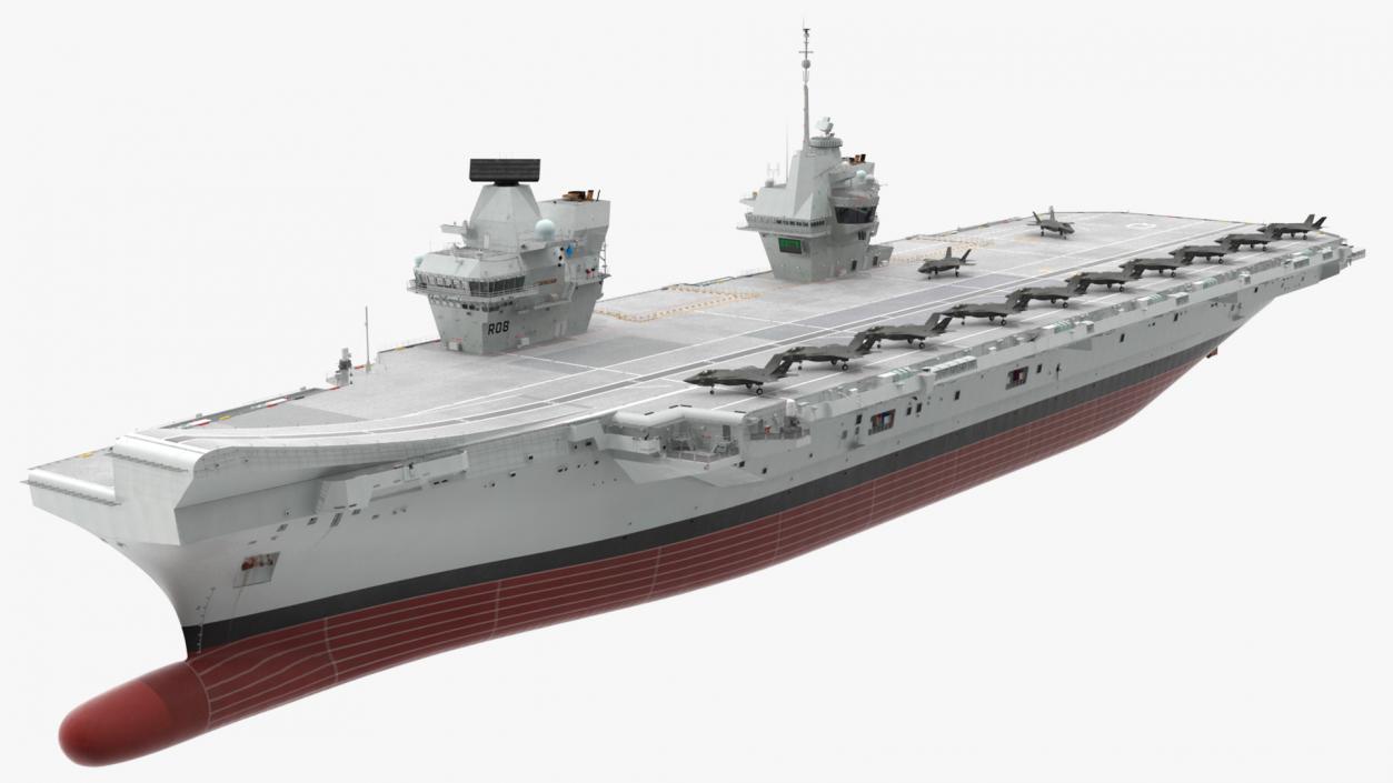 3D model HMS Queen Elizabeth with F35 planes