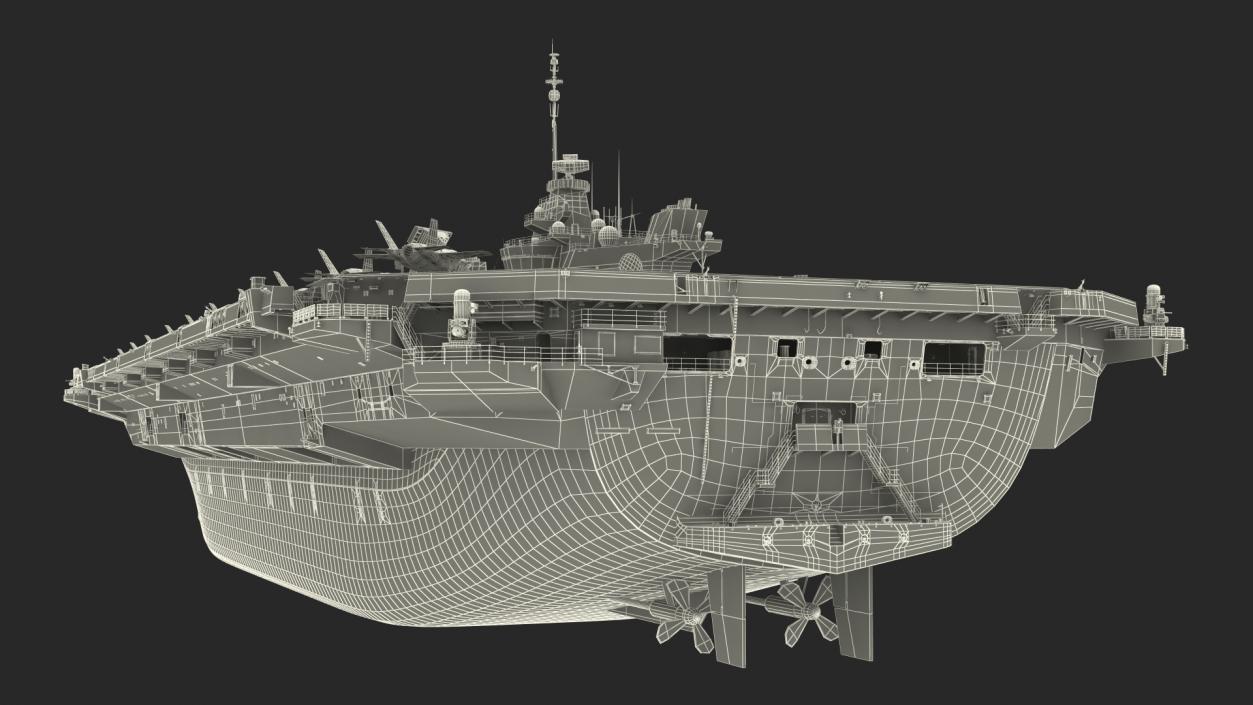 3D model HMS Queen Elizabeth with F35 planes