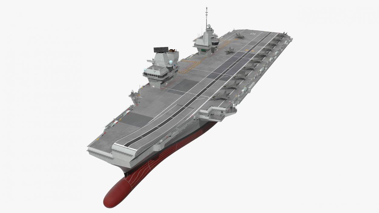 3D model HMS Queen Elizabeth with F35 planes