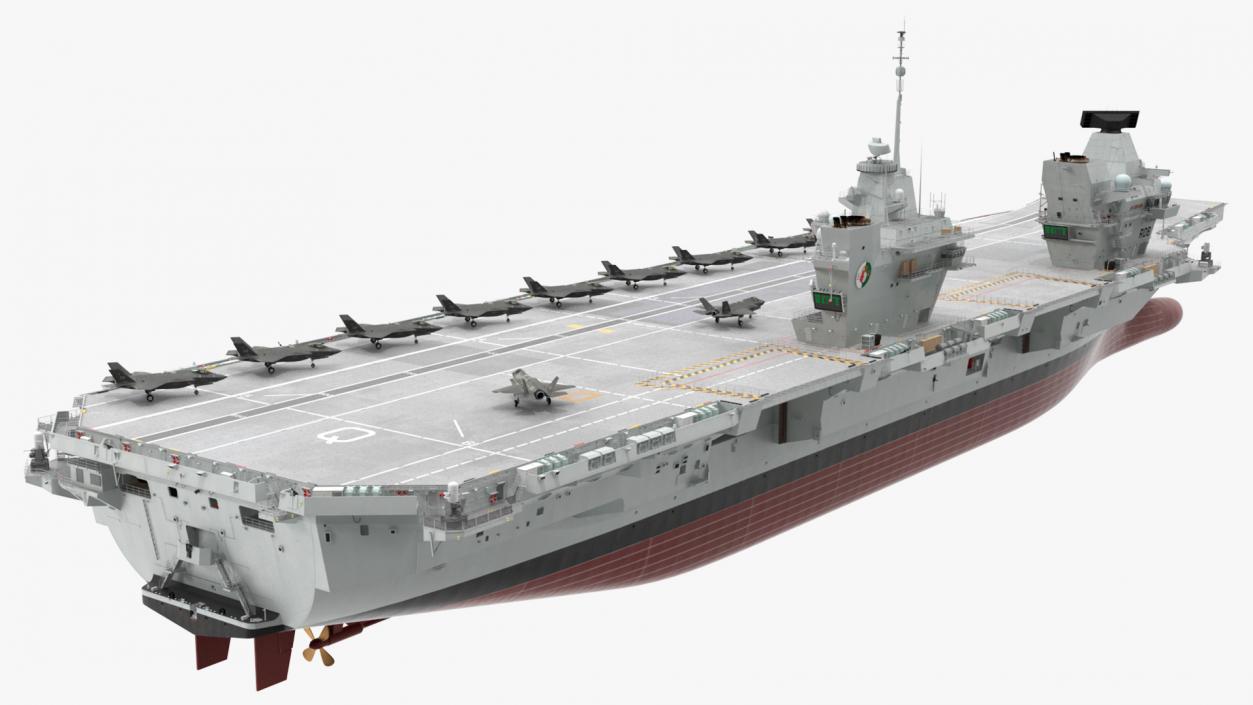 3D model HMS Queen Elizabeth with F35 planes