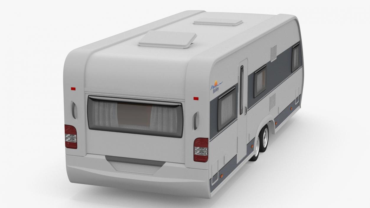 3D model Toyota 4Runner Towing Caravan Hobby