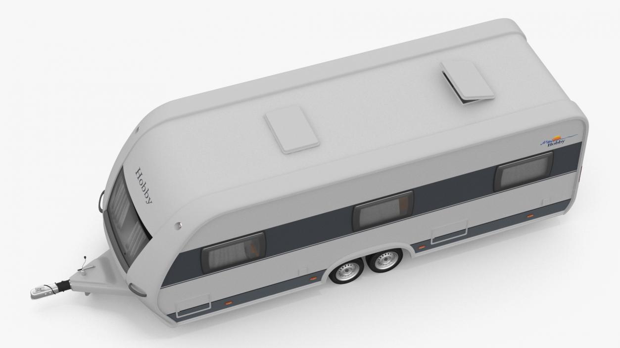 3D model Toyota 4Runner Towing Caravan Hobby