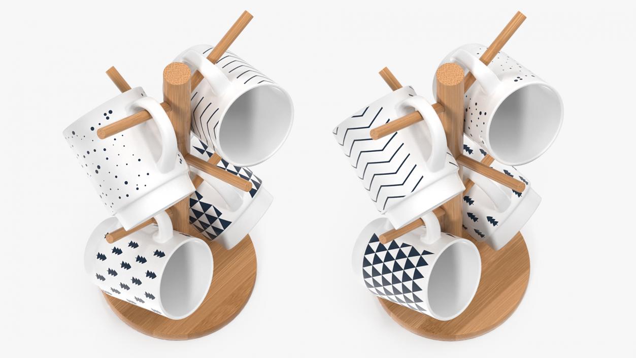 3D Kitchen Mug Tree Stand Set