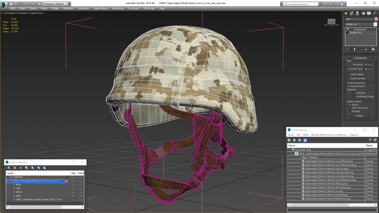 3D USMC Lightweight Helmet Desert Camo Cover