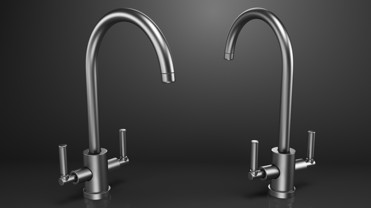 3D Monobloc Kitchen Tap Matt Black