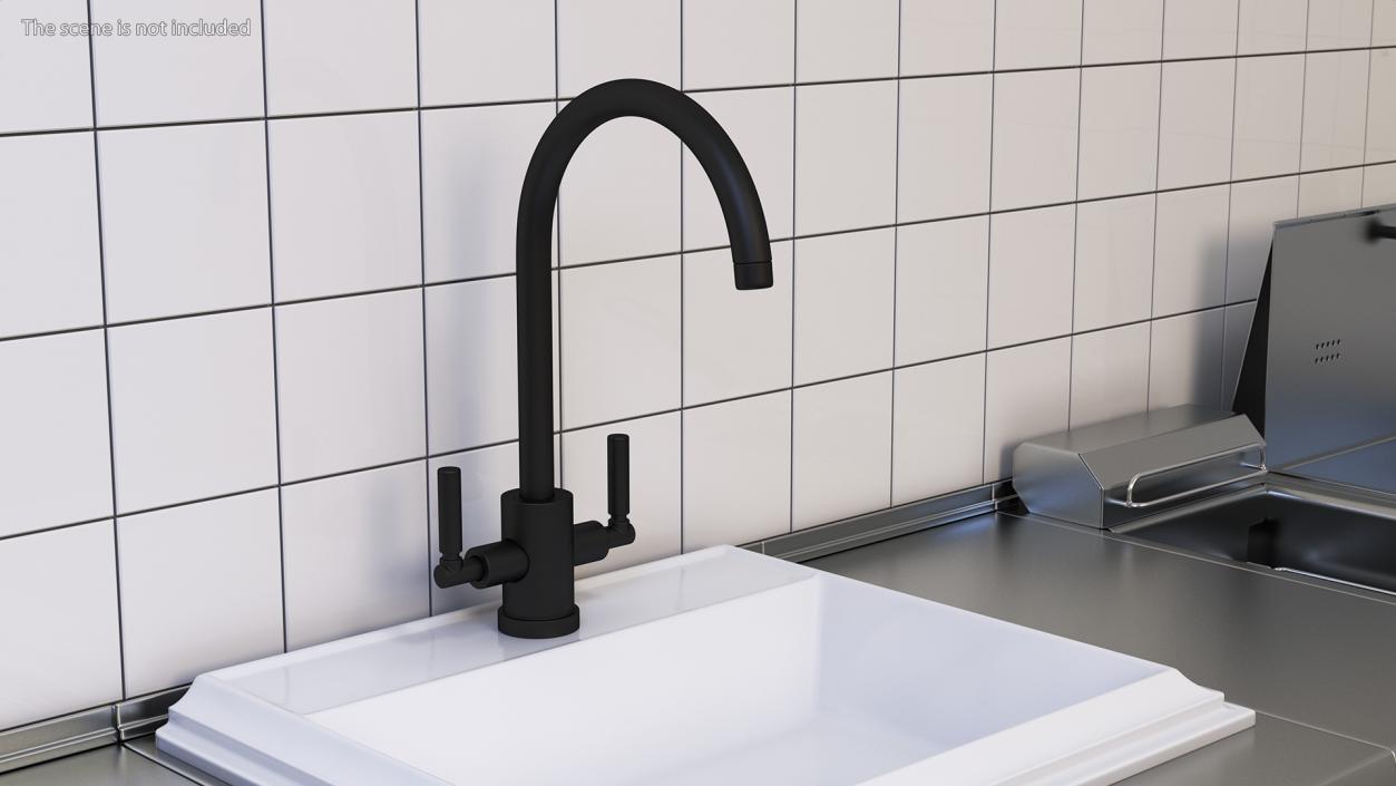 3D Monobloc Kitchen Tap Matt Black