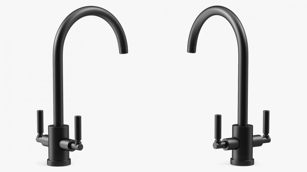 3D Monobloc Kitchen Tap Matt Black