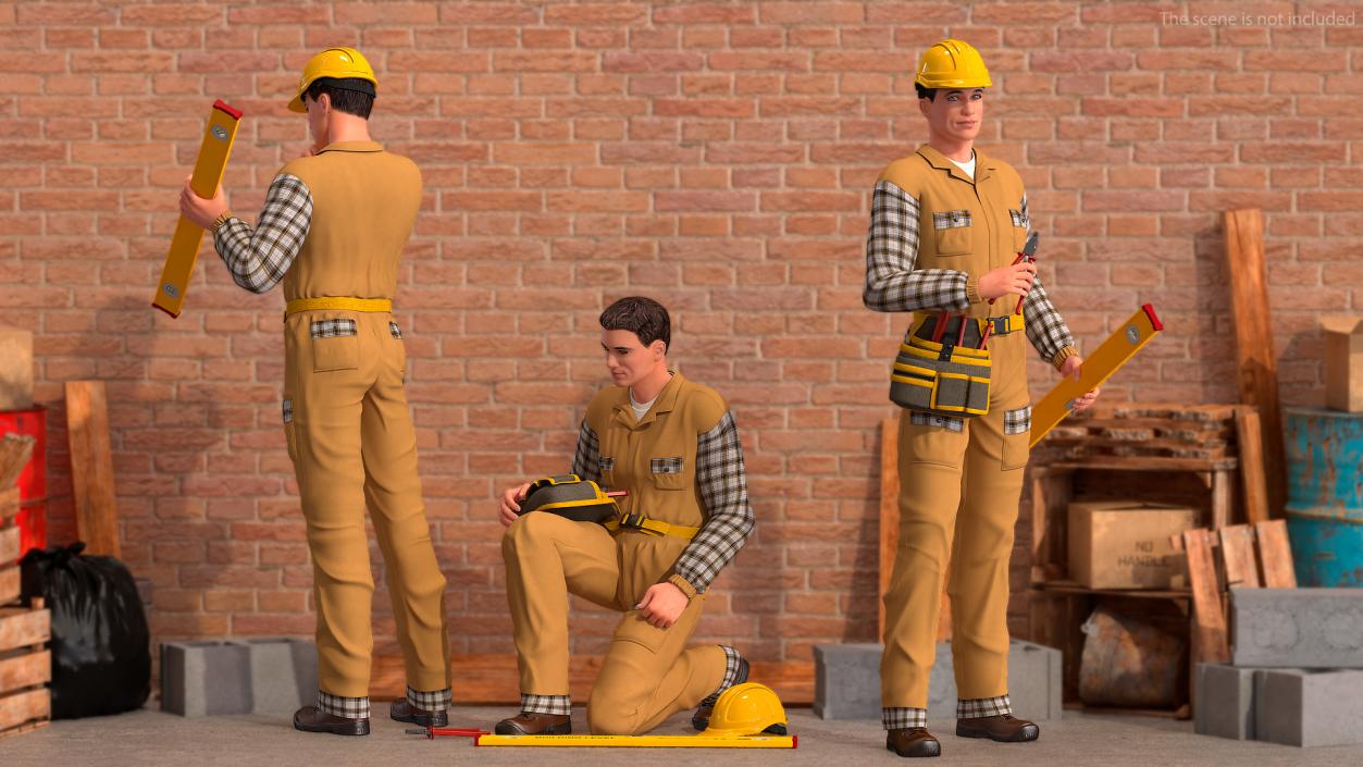 3D model Rigged Workers Collection