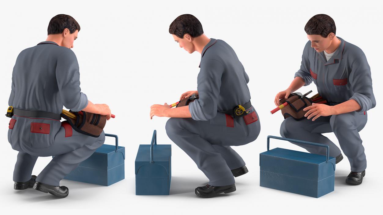 3D model Rigged Workers Collection