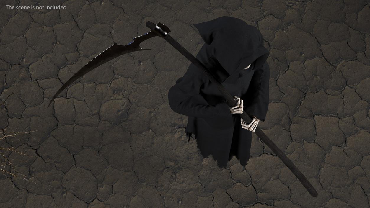 3D Grim Reaper Holding a Scythe model