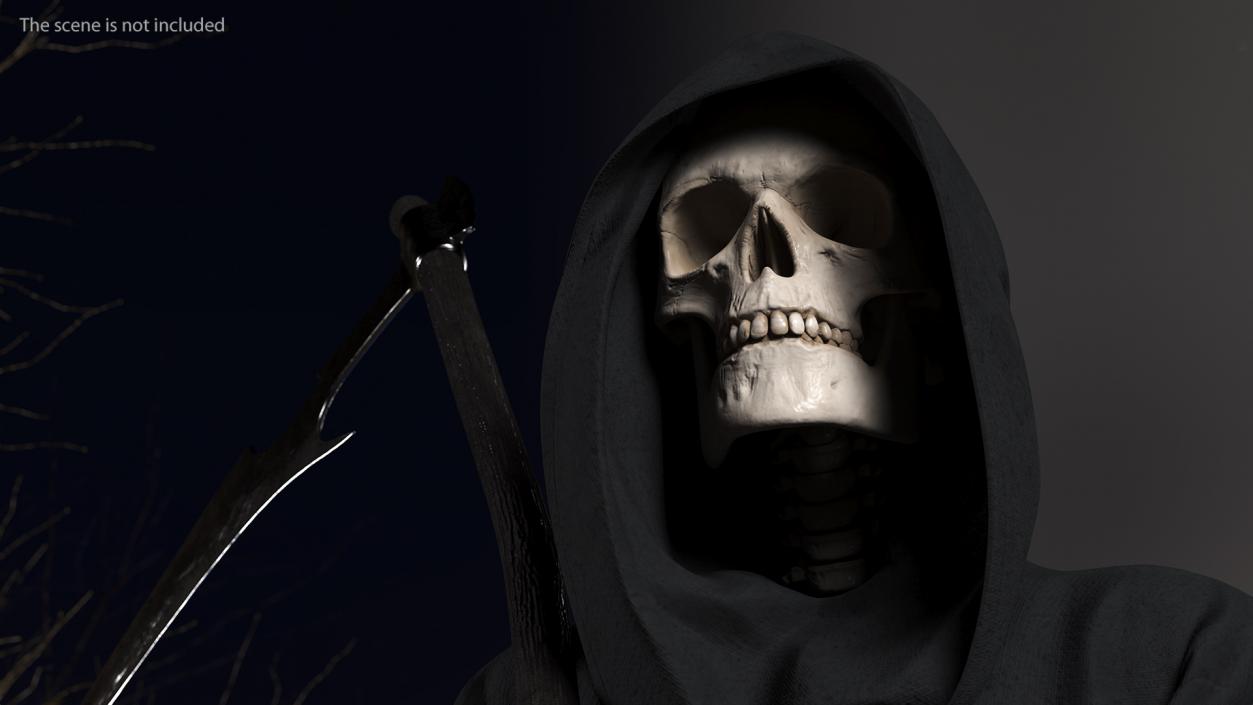 3D Grim Reaper Holding a Scythe model