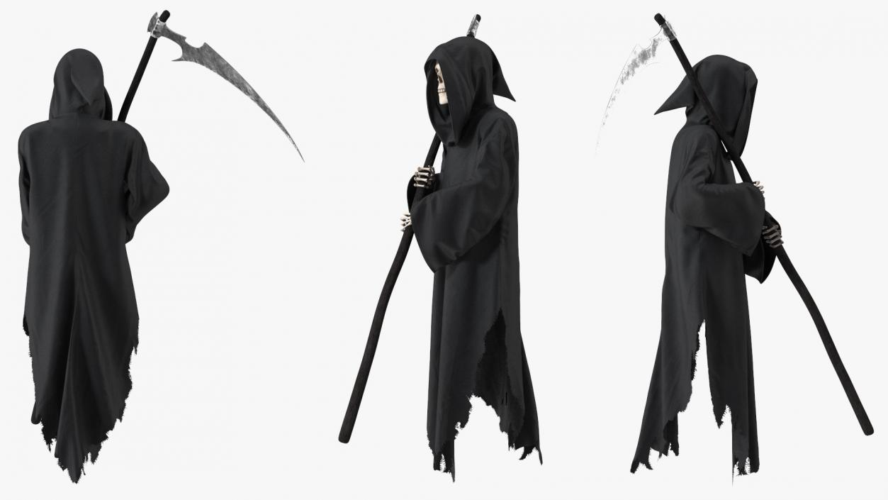 3D Grim Reaper Holding a Scythe model