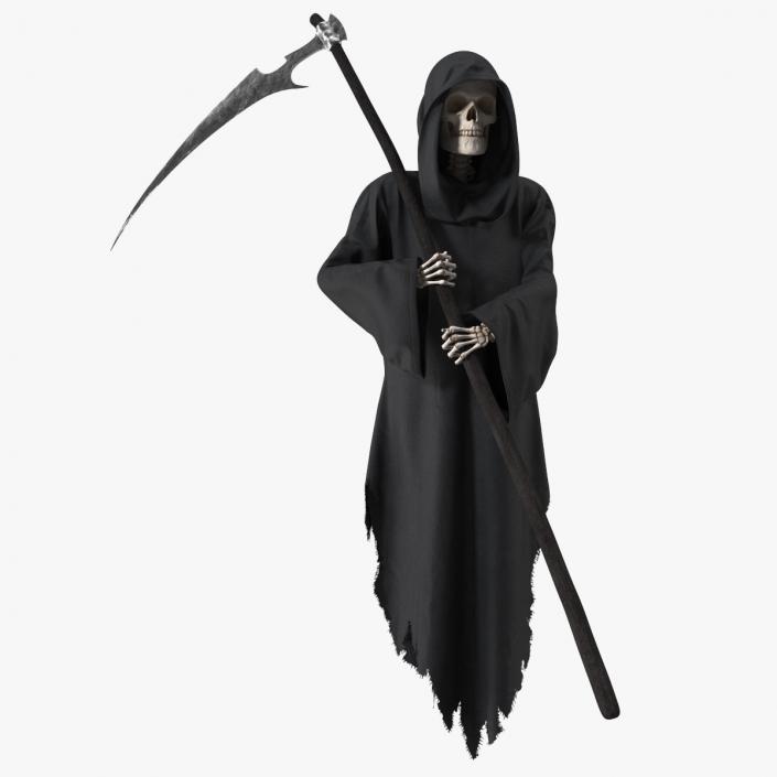 3D Grim Reaper Holding a Scythe model