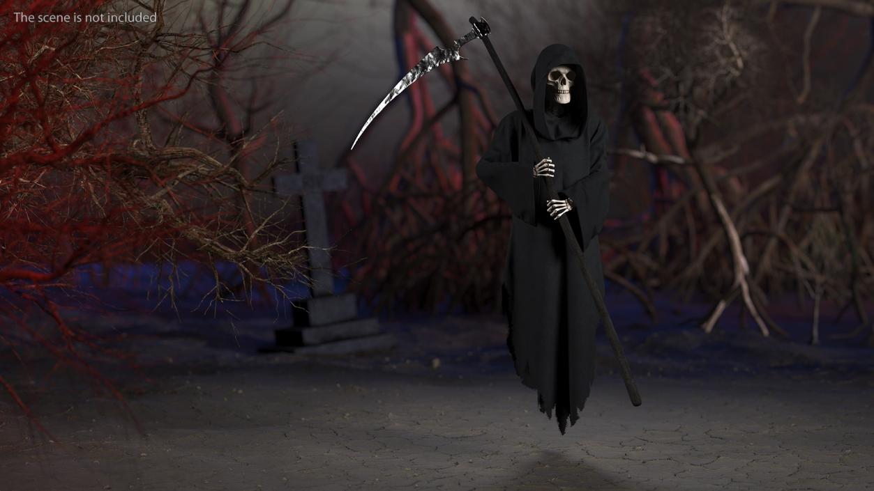 3D Grim Reaper Holding a Scythe model