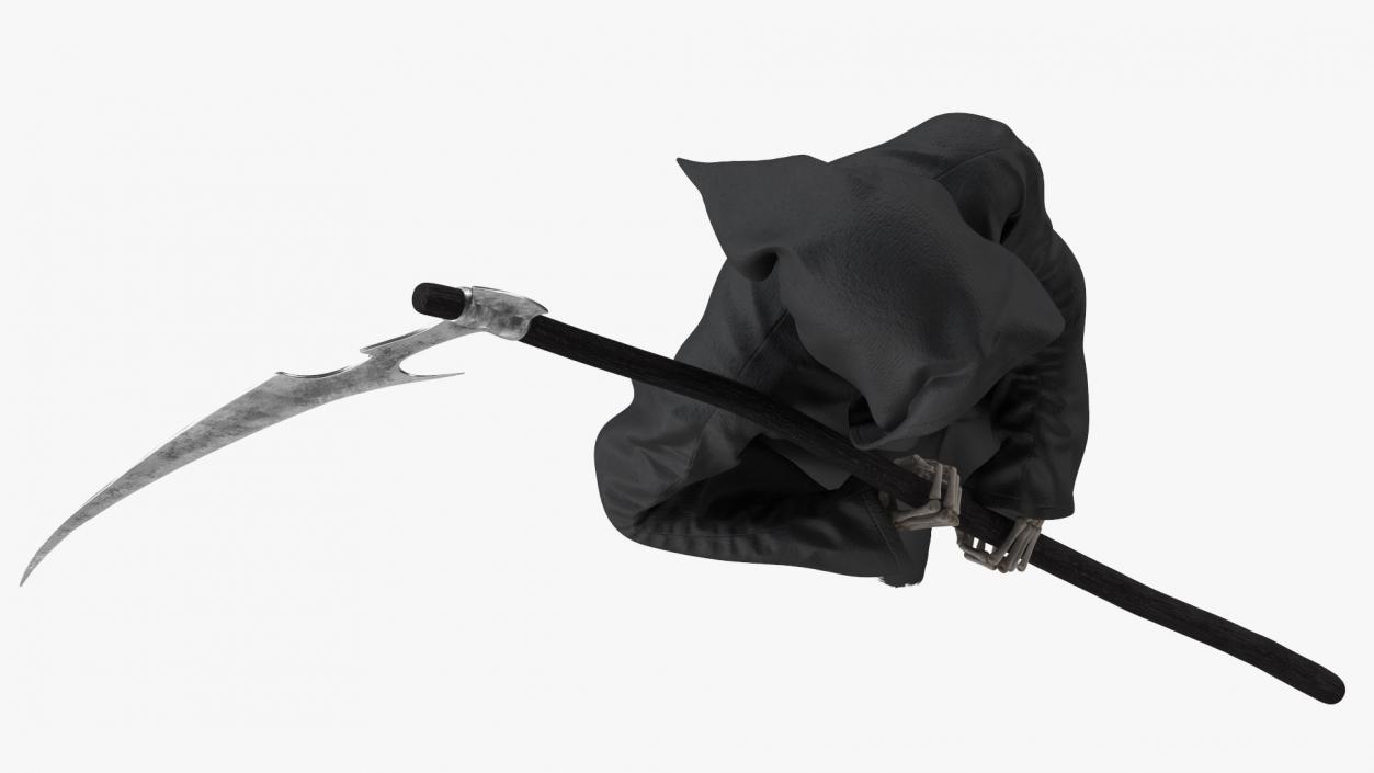 3D Grim Reaper Holding a Scythe model