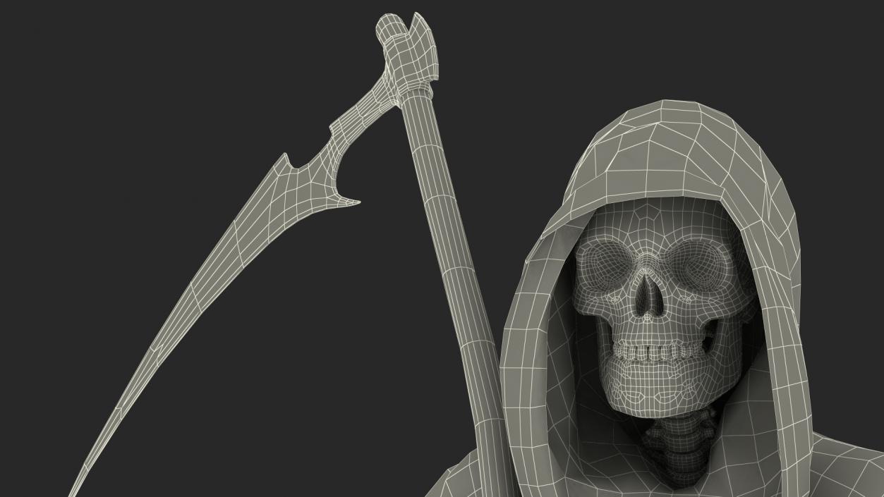 3D Grim Reaper Holding a Scythe model