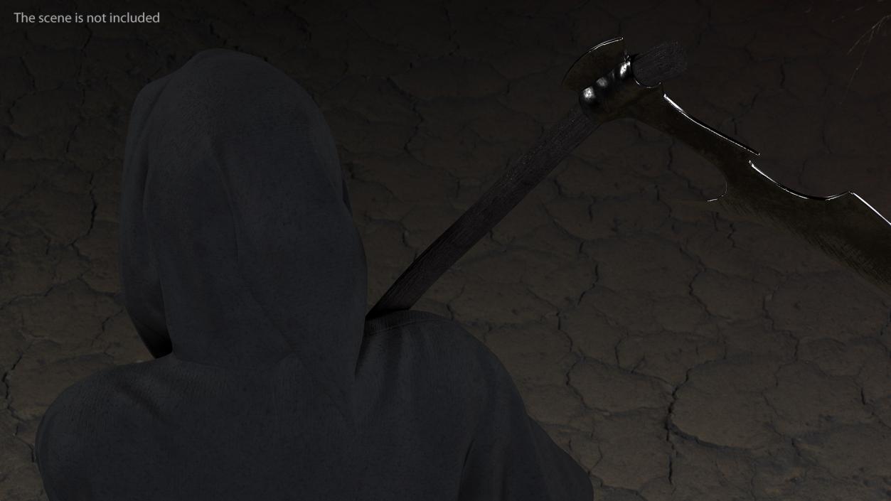 3D Grim Reaper Holding a Scythe model