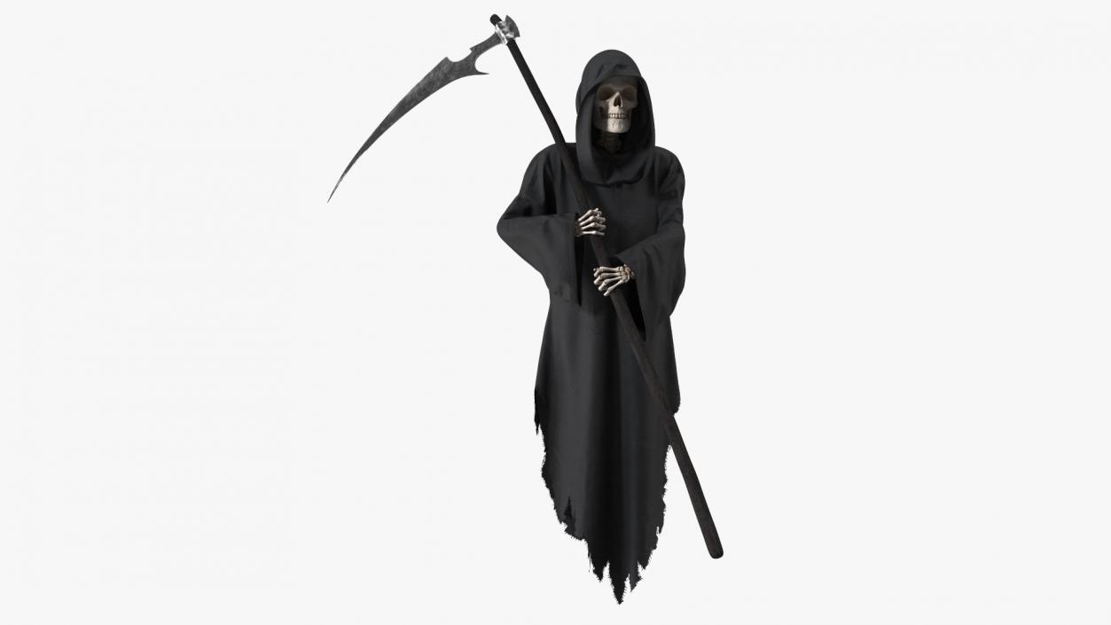 3D Grim Reaper Holding a Scythe model