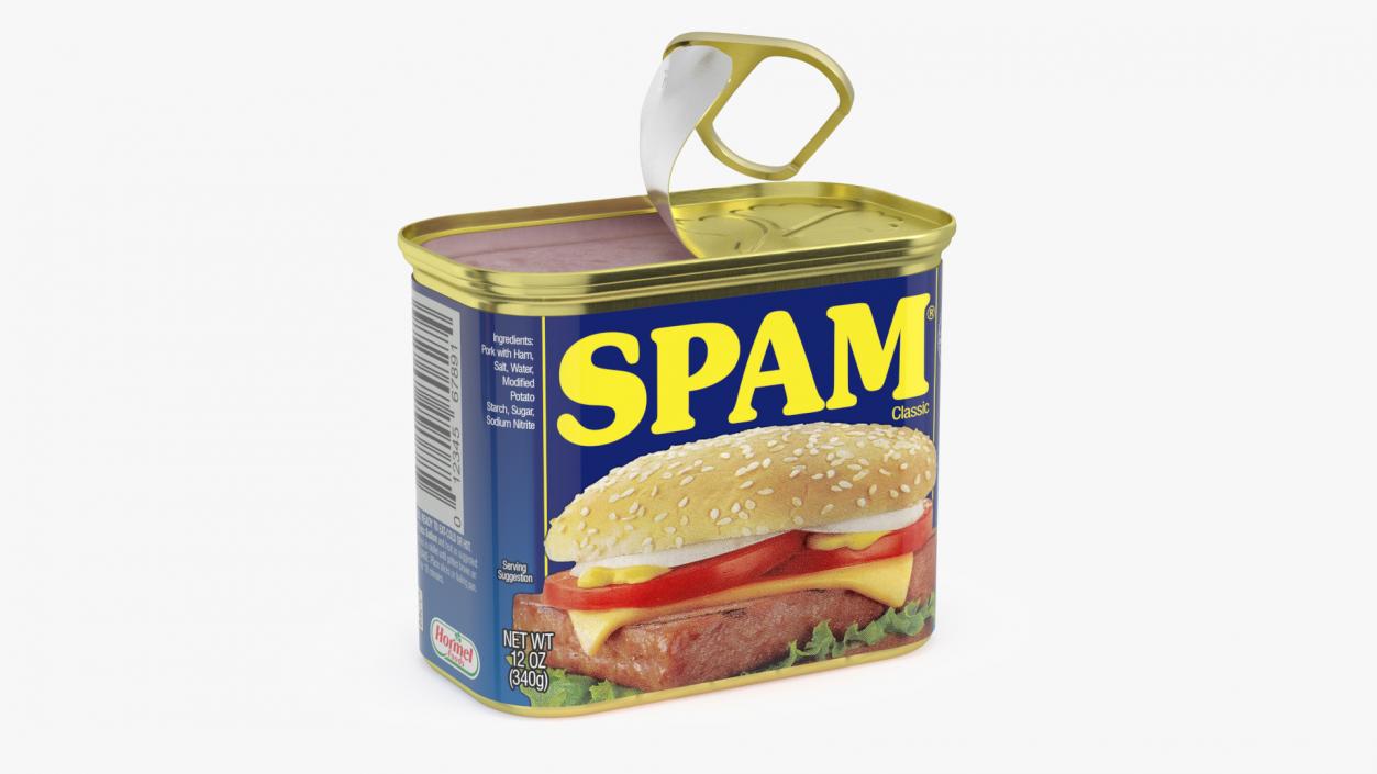 3D Spam Canned Food Opened model