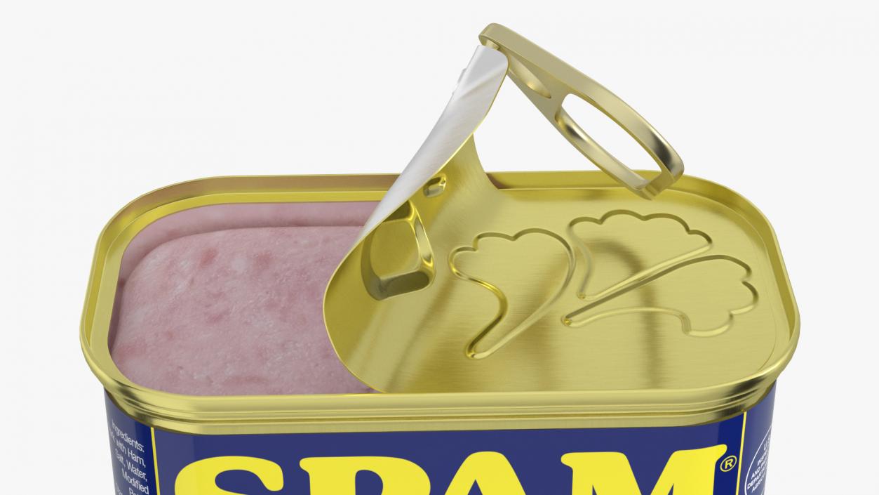 3D Spam Canned Food Opened model