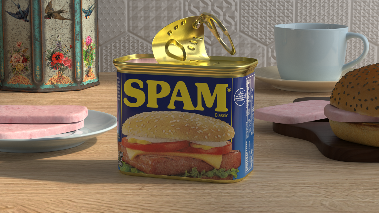 3D Spam Canned Food Opened model