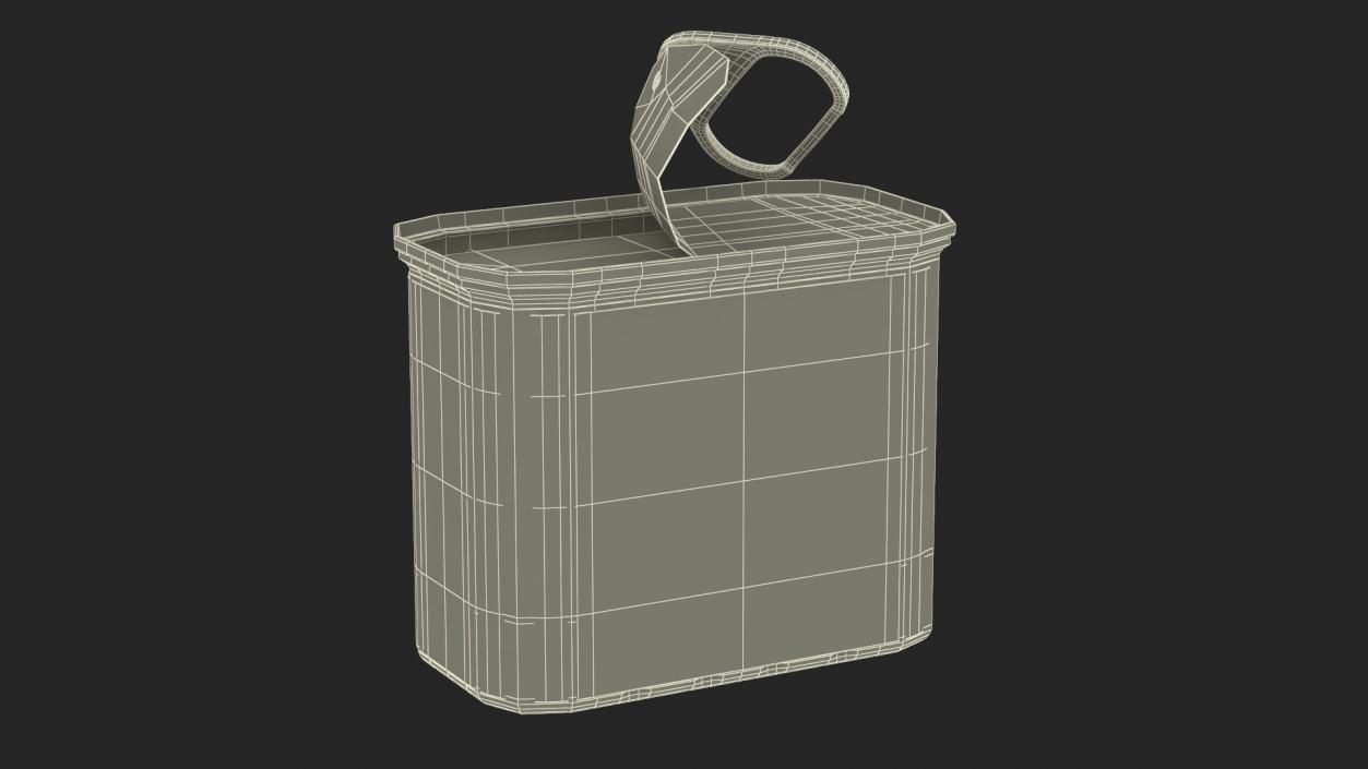 3D Spam Canned Food Opened model