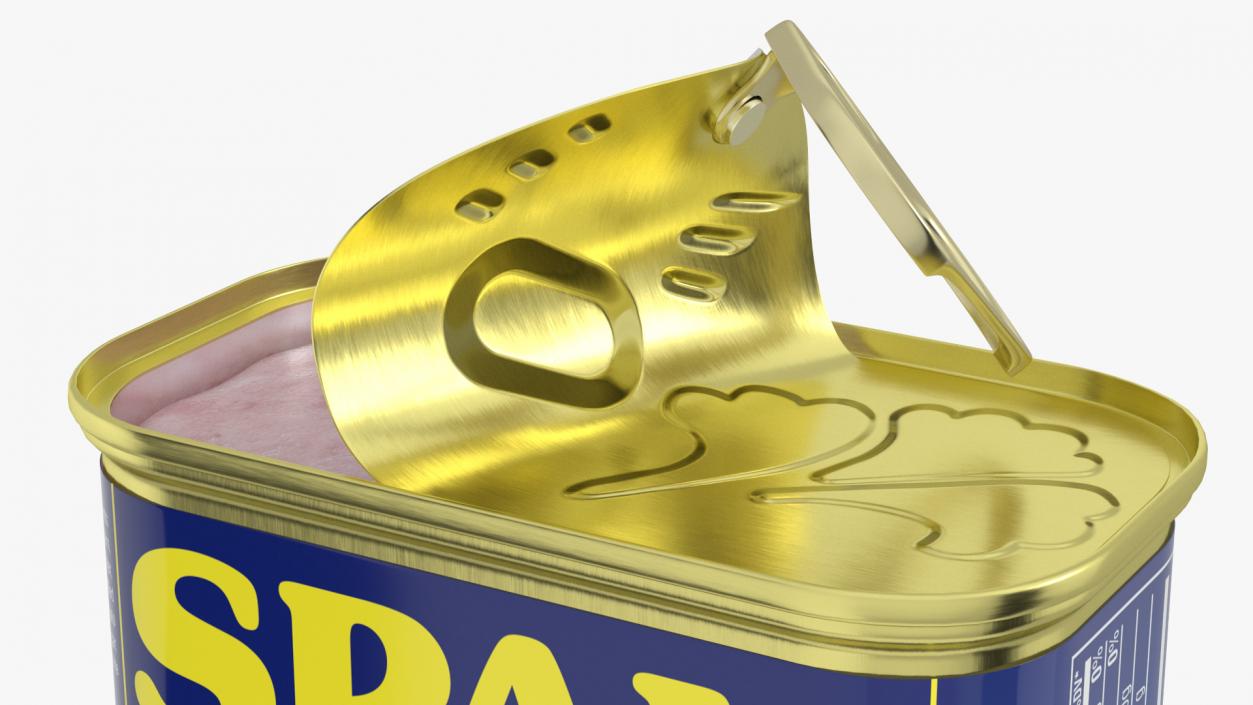 3D Spam Canned Food Opened model