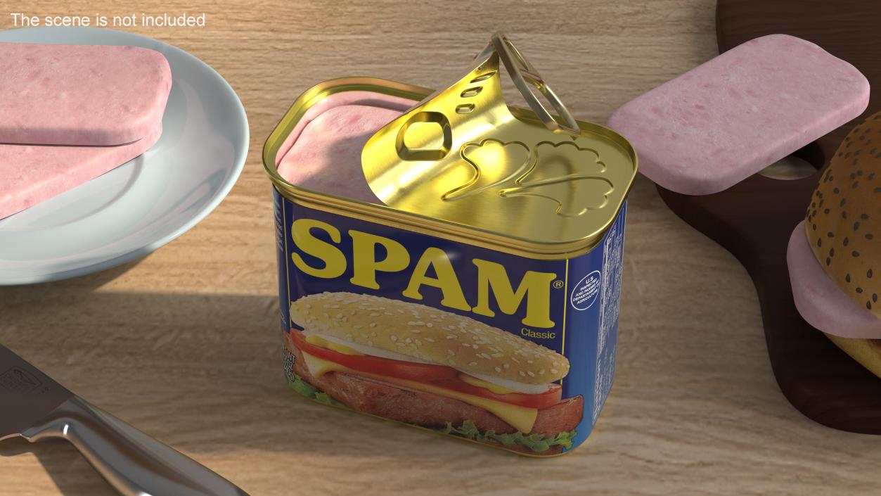 3D Spam Canned Food Opened model