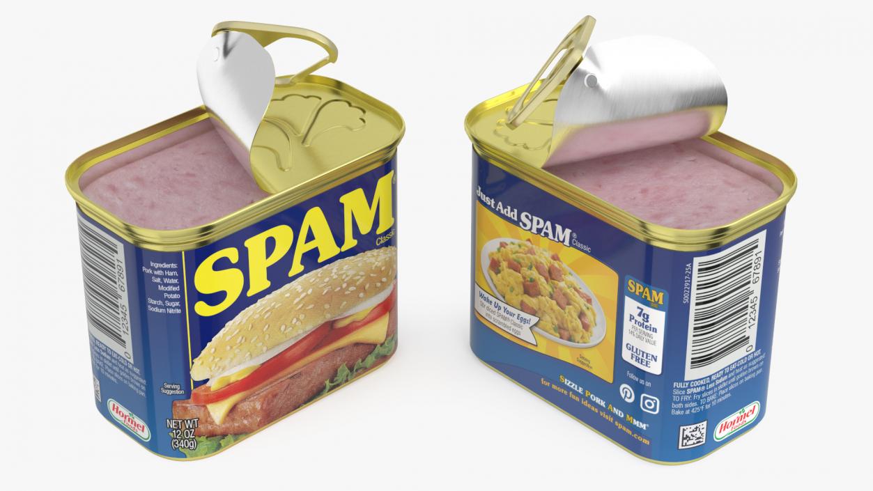 3D Spam Canned Food Opened model