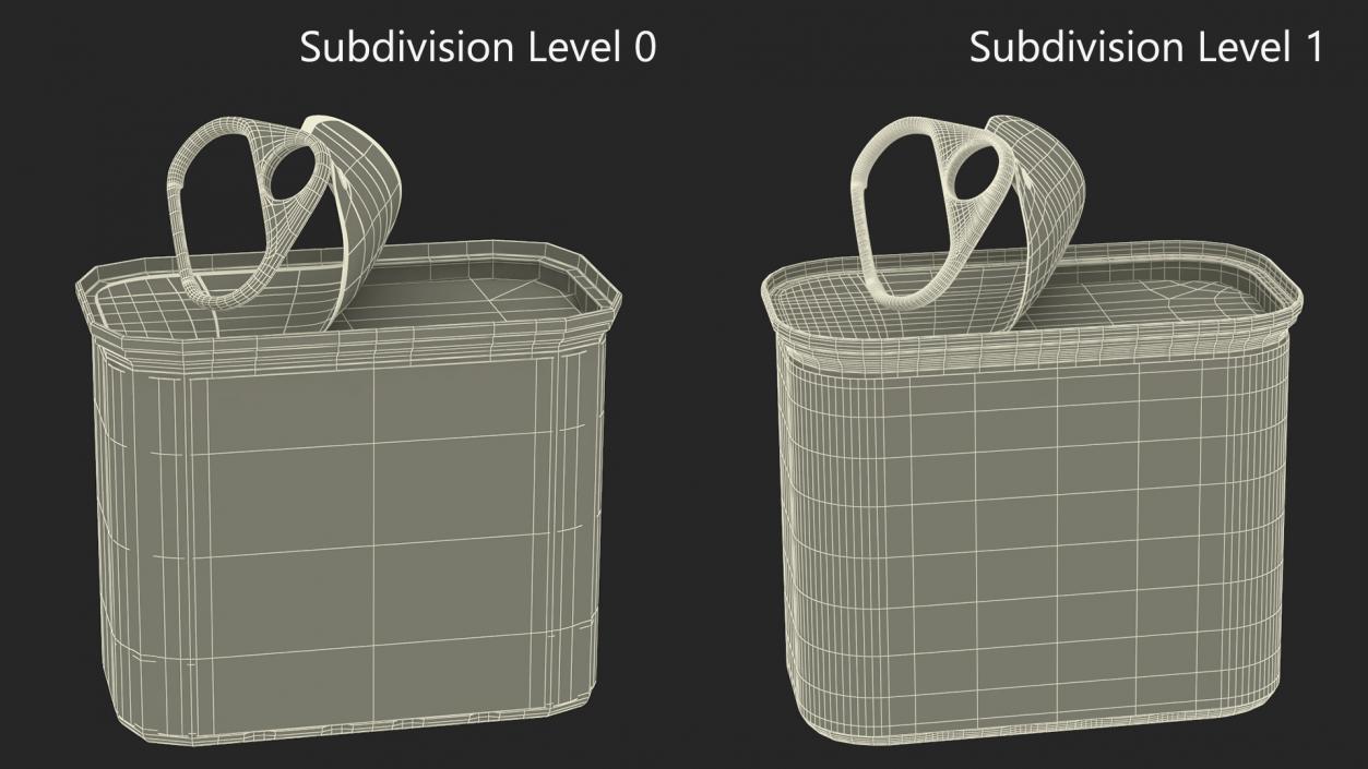 3D Spam Canned Food Opened model