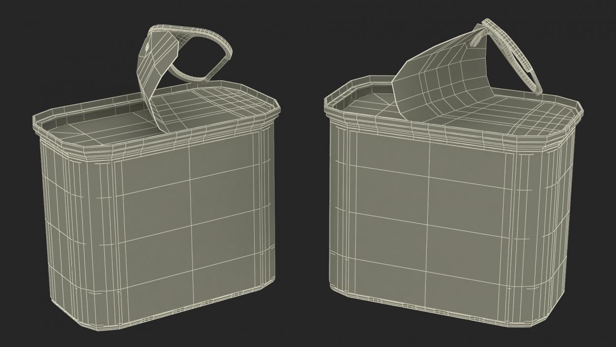 3D Spam Canned Food Opened model